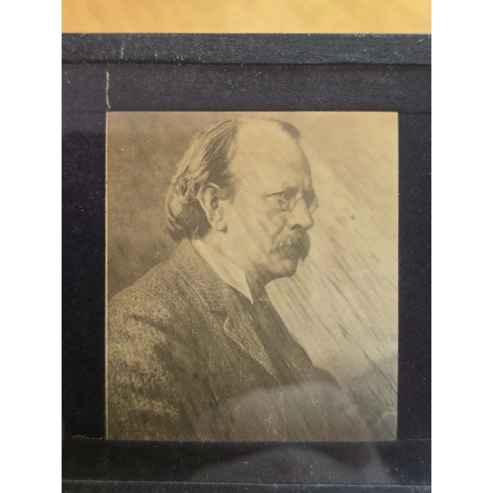 ​7 Vintage Magic Lantern Glass Slides Famous Scientists Mendeleev Daguerre...